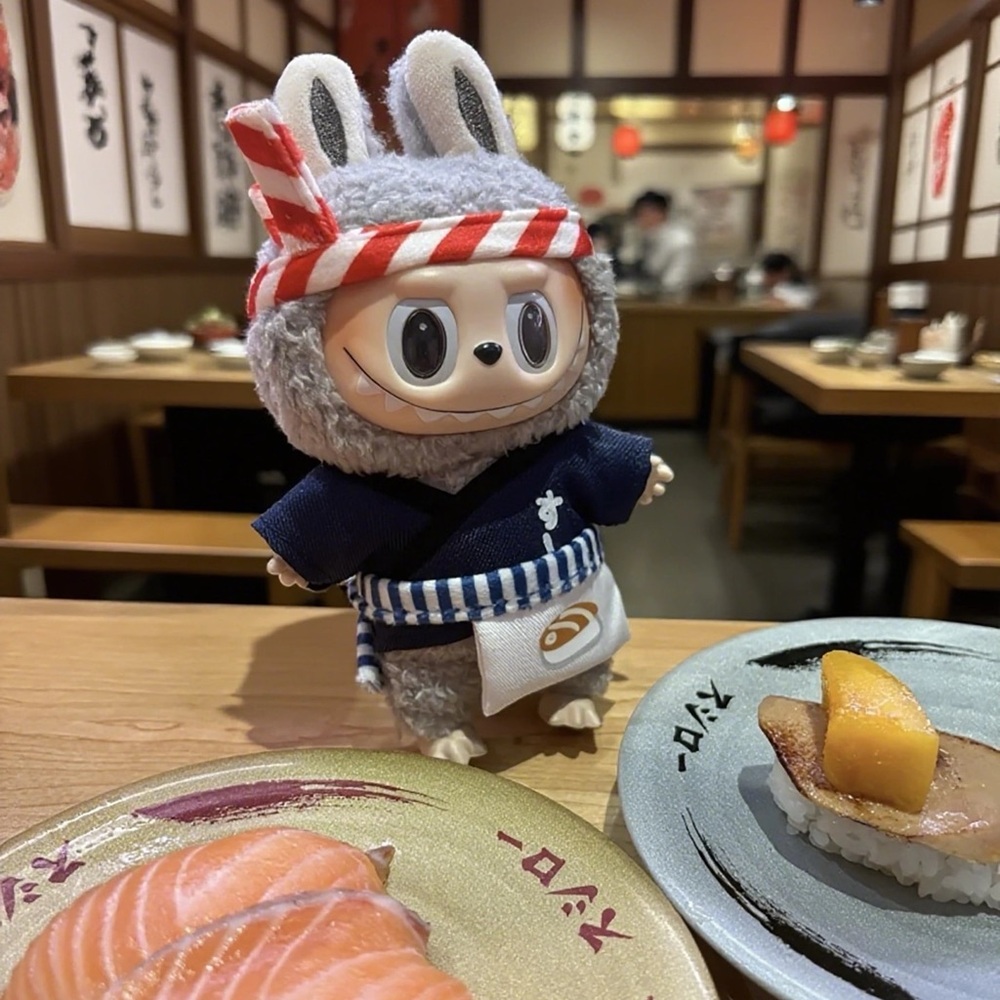 Labubu sushi chef outfit